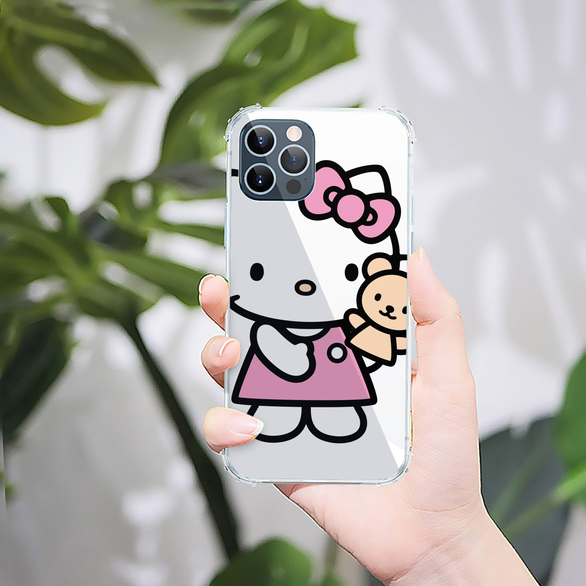 （画像用） Hello Kitty ハローキティ 【iPhone 12シリーズ対応】透明スマホケース（クリアソフトケース）